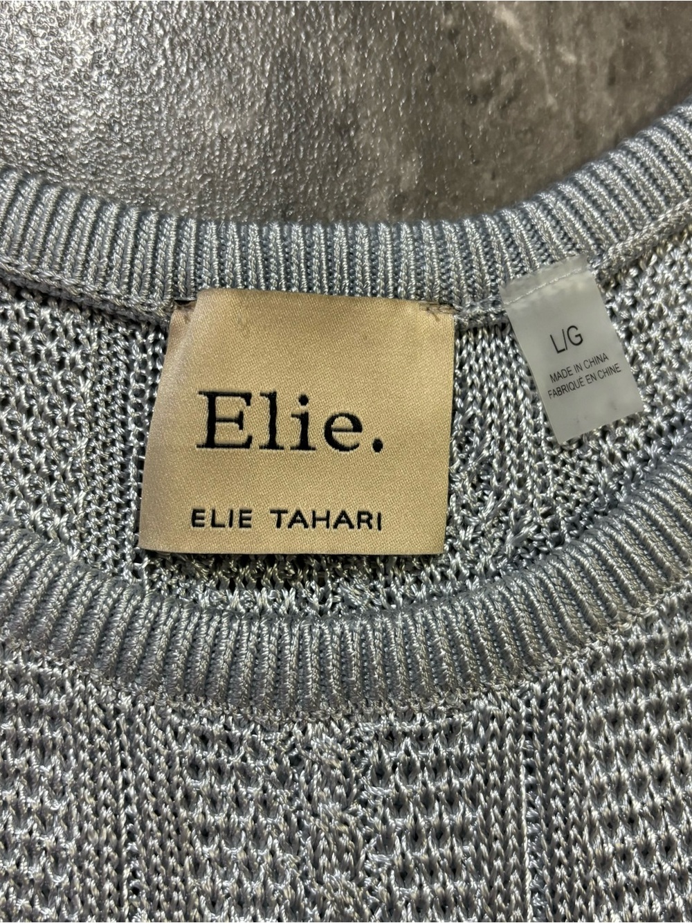 Blue Gray Cable Knit Vest Top Women’s Size L Coastal Grandma Preppy Sweater - Picture 7 of 12